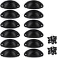 12 pieces - Drawer cabinet handle - furniture handles - cabinet handle - Handle - Handle for Cabinet - Kitchen cabinet - Kitchen handle - semi-round handle - Furniture handle - small handle - Center distance 65mm - black - iron - 8.1*3.2*1.8 cm