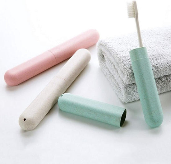 4 pieces - Toothbrush Case - Portable Toothbrush Box - Travel Toothbrush Box - Travel Toothbrush Bag - Toothbrushes Toothbrush Box - for travel, camping, school - blue, green, pink, beige