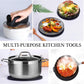 Silicone Pot Holders - Round - Pot Holders - Glass Coasters - Heat-Resistant Pot Holders - For Pots and Pans - Insulation Mats - Durable Non-Slip - Heat-Resistant Mats - Durable Flexible - Black