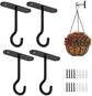 pieces - 10*7 cm - Ceiling hooks - metal hanging basket brackets - wall hooks - metal wall hooks - wall-mounted flower hangers - hanging plant hangers - with screws - for planters, bird feeders and lanterns - black