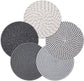 5 pieces - Coasters - 18 cm - Round Coasters - Heat-resistant coaster - Pot coasters - Vase mat - Table accessories - for hot dishes, pots and pans - for kitchen, furniture, countertops and table coasters - grey