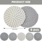 5 pieces - Coasters - 18 cm - Round Coasters - Heat-resistant coaster - Pot coasters - Vase mat - Table accessories - for hot dishes, pots and pans - for kitchen, furniture, countertops and table coasters - grey