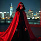 Red Halloween cape - alloween cosplay costume - Unisex reversible cape with hood - robe - Grim Reaper&