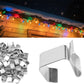 50 pieces - Christmas Lighting Gutter Hooks - Light Hose Clamps - Christmas Lighting Clips - Weatherproof Metal Gutter Clamp - Festive Lighting Clamps - Cable Clips - Christmas Decoration Hooks - for Christmas and Halloween Seasonal Cord - Silver - 20*14