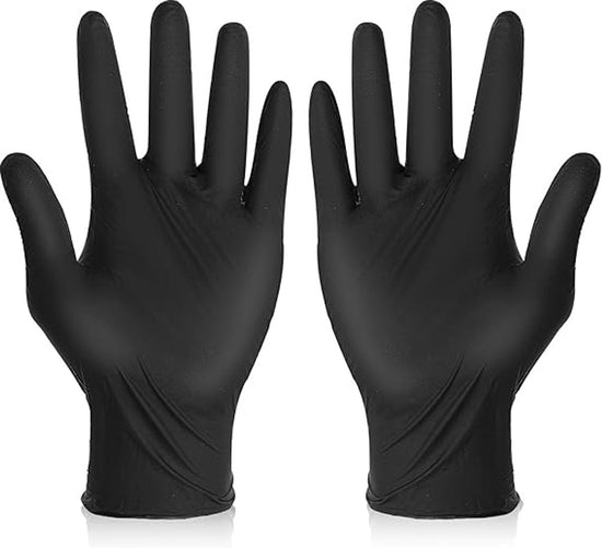 50 Pairs of Gloves - Reusable Cleaning Gloves - Black Rubber Glove - Non-Slip Bouncy Professional Hair Coloring Accessories - Size L