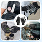 50 Pairs of Gloves - Reusable Cleaning Gloves - Black Rubber Glove - Non-Slip Bouncy Professional Hair Coloring Accessories - Size L