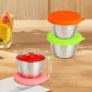 6 pieces - Dressing cups - Food storage containers - 40 ml - Sauce cup - salad dressing containers - food containers - stainless steel container - with silicone lids - leak-proof - reusable - for salads, processed foods - 5.5*5.5*2.5 cm