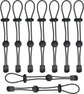 Backpack - trekking pole holders - straps - elastic cord - hiking cord - pole attachment buckle - adjustable trekking poles - for camping, hiking, mountaineering, tactical bag accessories - 10 pieces