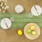 Table runner - tablecloth - Bohemian style table runner - pink table runner - with knotted tassel - farmhouse woven home decor - green - 30*240 cm