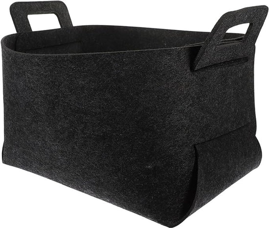 Storage Basket - Storage Box - Clothes Organizer - Wardrobe - 18*13*11cm - Small Storage Basket - Laundry Basket - Laundry Bag - Felt Cloth - Black - Home Decor - Storage Box - Closet Organizer