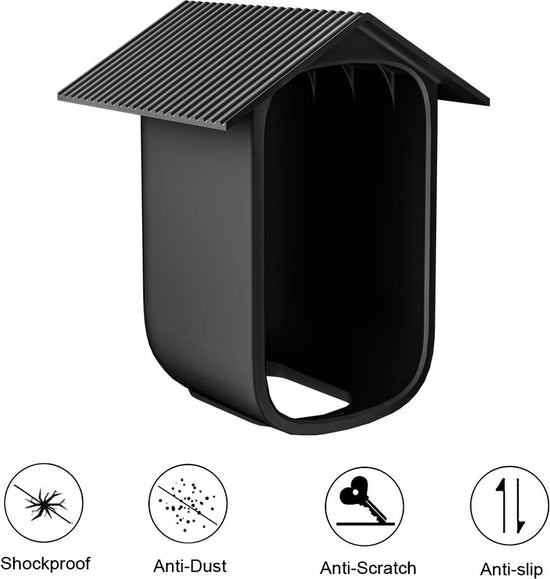 pieces - Camera silicone protective cover - security camera protective cover - black - soft silicone cover - security camera protective cover - weatherproof silicone housing - for EufyCam 2C