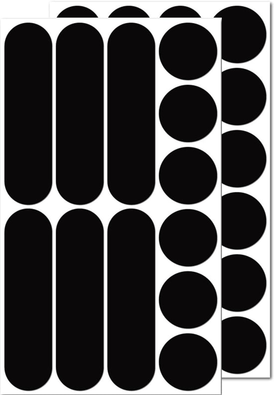 Reflective stickers - 2 pieces - Round + Strip - Reflection - Bicycle reflectors - Reflective safety stickers - For bicycle, motorcycle scooter, scooter, all types of helmets - Black