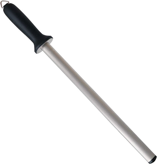 Diamond sharpening steel - Sharpening steel for knives - Sharpening rod - PP - silver, black - 439mm - Suitable for sharpening and maintaining all types of knives (except serrated knives/ceramic knives)