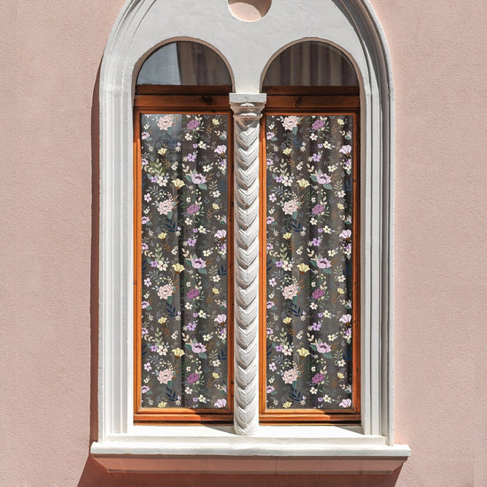 Static window sticker - window sticker - Wall decoration - 45*100cm - flower plant - PVC - B