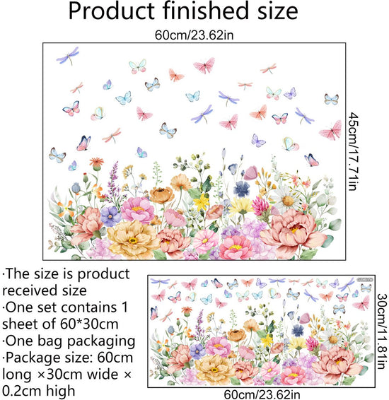 Static window sticker - window sticker - Wall decoration - 30*60cm - flower plant - PVC - C