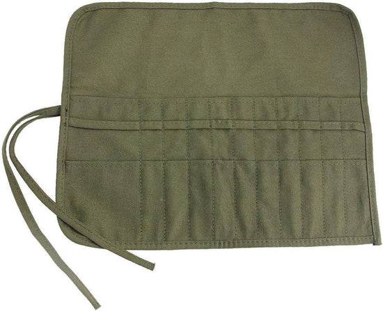 Roll-Up Canvas Brush Case - Brush Holder - Canvas - 22 Slots - Brush Bag - Brush Holder - Pencil Case - Paint Brush Holder - Portable - Roll-Up - Brush Not Included - Suitable for Various Painting Tools - 40.5*33cm - Vegetable