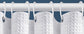 Waffle shower curtain - 80x180CM - White - With 6 plastic hooks - For bathroom and toilet - White - Anti-mold - Polyester - Cube Design - Shower curtain