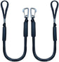 Mooring Rope Boat Equipment - 2 Pieces - Extendable 1.2 - 1.7M - Mooring Rope for Boats - Black - Mooring Rope - Boat Rope - Boat Accessories for Boats Dock - Dock Line with Hooks - For Boats, Kayaks, Jet Skis, Pontoons, Canoes