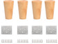 4 pieces - Furniture leg - Wooden furniture leg - Furniture Legs - wood color - wooden - 10 cm