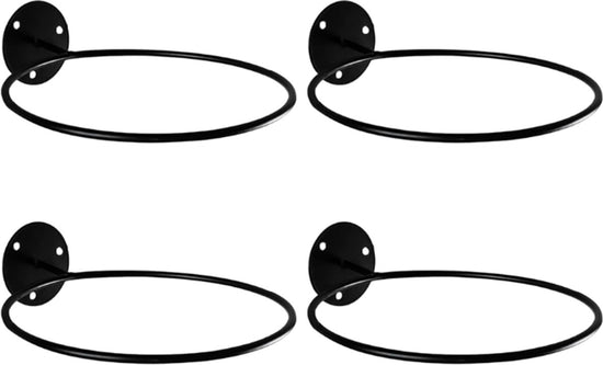 4 pieces - ball holder - wall bracket - sports ball rack - wall mounted - ball wall holder - for basketballs, football, volleyball - black - metal - 23.5*6.5*18.4cm