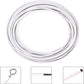 Curtain spiral wire - 10M - Curtain cable - with screw eyes and hooks - 25 sheep eye circles and 25 question mark nails - Spiral wire set - curtain cable line for clothing - Tension spring - white - Metal - for curtain rods, curtains, shower curtains
