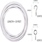 Curtain spiral wire - 10M - Curtain cable - with screw eyes and hooks - 25 sheep eye circles and 25 question mark nails - Spiral wire set - curtain cable line for clothing - Tension spring - white - Metal - for curtain rods, curtains, shower curtains