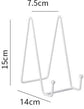 pieces - Plate stand - Display - Holder - Decorative plates - Books - Photo frame stand - Plates - Rack - Kitchen cabinet - Metal - white - 7.5*14 cm