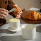 Butter dish - Ceramic - Butter storage box - Butter dishes - Butter dish - Butter pot - With lid - For spreadable butter - White
