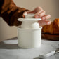 Butter dish - Ceramic - Butter storage box - Butter dishes - Butter dish - Butter pot - With lid - For spreadable butter - White