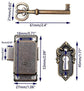 4 Pieces - Furniture Lock - Iron - 53*27 mm - Red Bronze - With Key and Screws - Furniture Locks - Safety Cabinet Lock - Drawer Lock - Lock with Key - For Furniture, Cabinet and Drawer