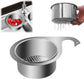 Colander - Sink Colander - 21*5.8 cm - Kitchen Utensils - Kitchen Colander - Silver - Stainless Steel - Sink Basket - Suitable for Kitchen Use