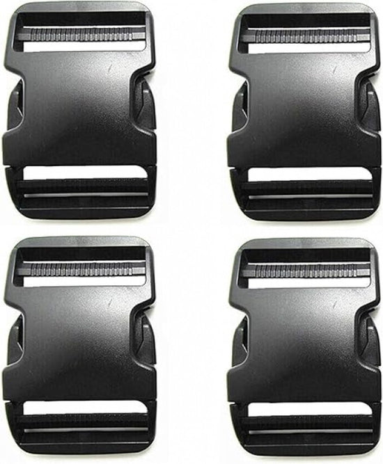 Buckles and closures - 20mm snap buckle - Black plastic - 4 pieces