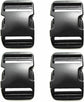 Buckles and closures - 20mm snap buckle - Black plastic - 4 pieces