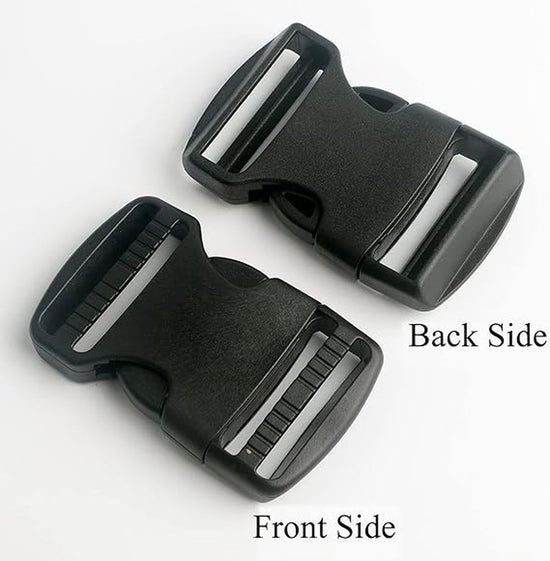 Buckles and closures - 20mm snap buckle - Black plastic - 4 pieces