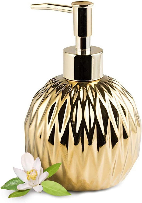 Modern ceramic soap dispenser gold for bathroom and kitchen