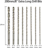 8 pieces twist drills HSS long wood twist drill set - diameters 4 mm 42 mm 45 mm 5 mm 52 mm 6 mm 8 mm 10 mm
