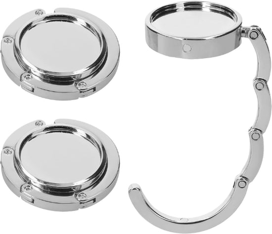 3 pieces - Bag hook - Hook for bags and backpacks - Bag hanger - Bag hooks - Bag hooks - Bag hook - Bag hook table - Bag hanger on the table - Silver - Foldable - Zinc alloy - 9.3 * 4.9 cm - for handbag, school bag, headphones, etc.