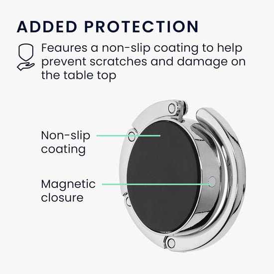 3 pieces - Bag hook - Hook for bags and backpacks - Bag hanger - Bag hooks - Bag hooks - Bag hook - Bag hook table - Bag hanger on the table - Silver - Foldable - Zinc alloy - 9.3 * 4.9 cm - for handbag, school bag, headphones, etc.