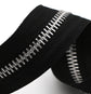 Zipper - Pack of 2 - Two-way zipper - Double slider - Divisible - Silver teeth - Black, silver - No. 5 70 cm - For jackets and coats
