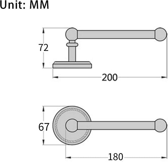 Toilet Roll Holder - Paper Holder - Toilet Roll Holder - Bathroom Accessories - 200 * 72 * 67 mm - Brass - Toilet Paper Holder - Wall-Mounted