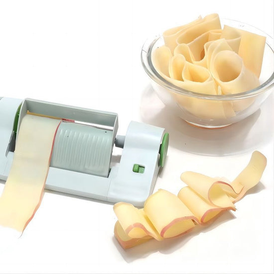 Vegetable Slicer - Spiral Slicer - Kitchen Slicer - Plastic - 22.5*10.5*5.5cm - Light Gray, Green