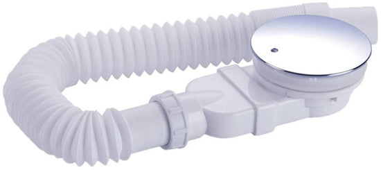 Shower tray siphon - Shower tray drains - Flat shower tray - Extra flat shower tray siphon - Drain set - Shower tray siphon - Shower tray siphon flat - For flat shower trays - Silver and white - Plastic