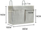 Hanging Basket - Bag Organizer - Bed Bag Holder - Storage Bags - Bed Organizer - Hanging Storage Bags - Dorm Organizer - 30*10*19 cm - Off-White - with 4 Pockets and 2 Hooks - Canvas - for Bunk Bed, Hospital Bed, Dorm, Camping
