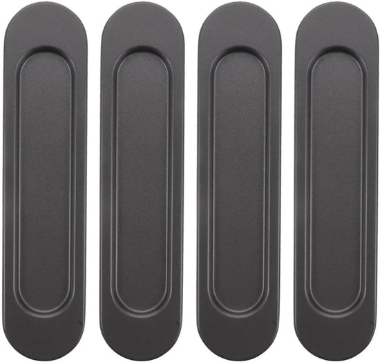 4 pieces - Sliding door handle - Sliding door handle - black - 149*35*6 mm - Furniture handle - Furniture handle - Door fitting - Furniture knob - Self-adhesive - metal