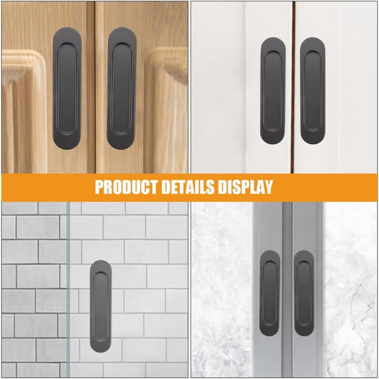 4 pieces - Sliding door handle - Sliding door handle - black - 149*35*6 mm - Furniture handle - Furniture handle - Door fitting - Furniture knob - Self-adhesive - metal