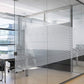 Window film - Easy installation - Glue-free adhesive film for windows and bathrooms - Static - 45cm*4M - 1/2 matte stripes - PVC - Translucent