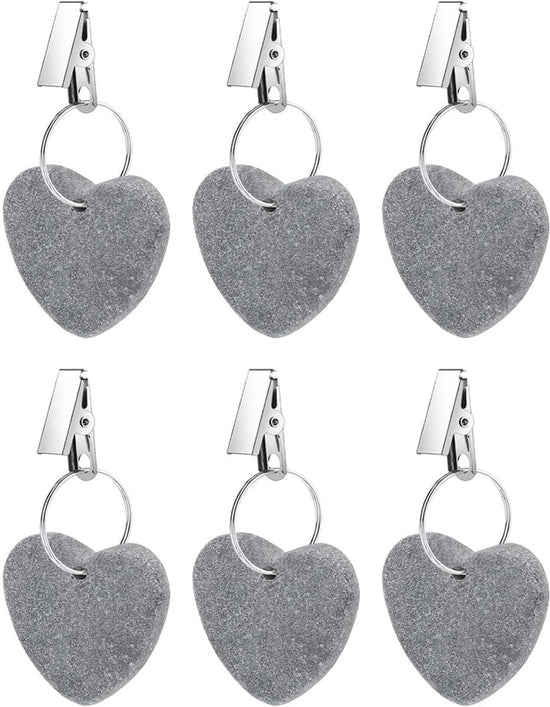 Table Weights - 6 pieces - Heavy Tablecloth Weights - Marble - Tablecloth Weights - Gray