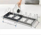 Adjustable Pot Rack - Storage Rack for 7 Pots and Pans - Kitchen Cabinet Organizer Standing - HIP+304 Stainless Steel - Black