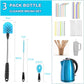 Bottle Brush - 3 Pieces - Bottle Brush - Cleaning Brush - Multifunctional Brushes - Long Bottle Brush - Scratch and BPA Free - Blue - Bottle Feeding Accessories
