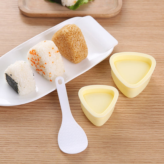 2-Piece Set - Onigiri Mold - Onigiri Mould - Onigiri Shape - Triangular Rice Ball Mold - PP - 7*7.5*4 CM - Rice Former - Yellow - Kitchen Tools - Sushi Maker
